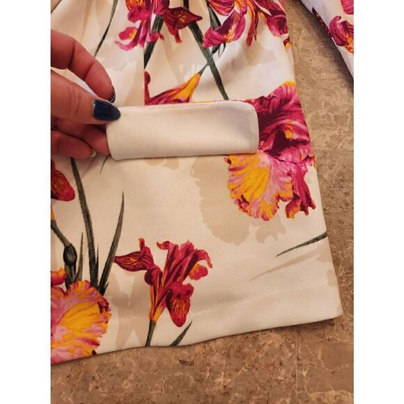 New York Clothing Company floral blazer shoulder pads button front size medium - Picture 4 of 8